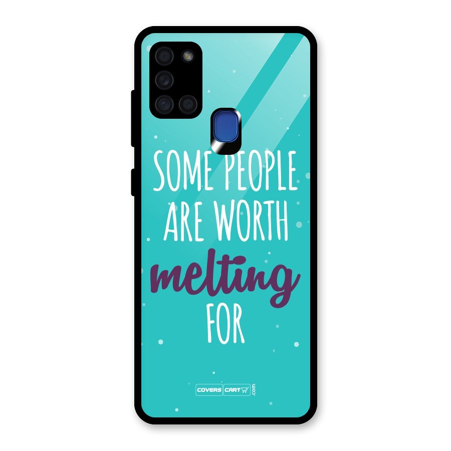 Some People Are Worth Melting For Glass Back Case for Galaxy A21s