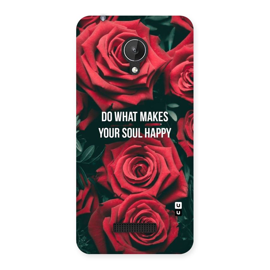 Soul Happy Back Case for Micromax Canvas Spark Q380