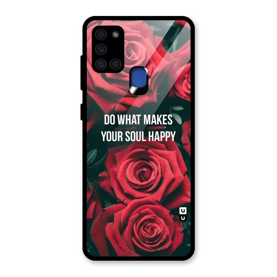 Soul Happy Glass Back Case for Galaxy A21s