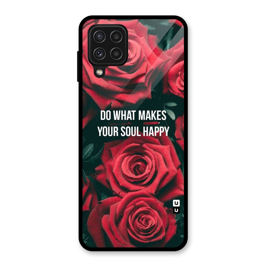 Soul Happy Glass Back Case for Galaxy A22 4G
