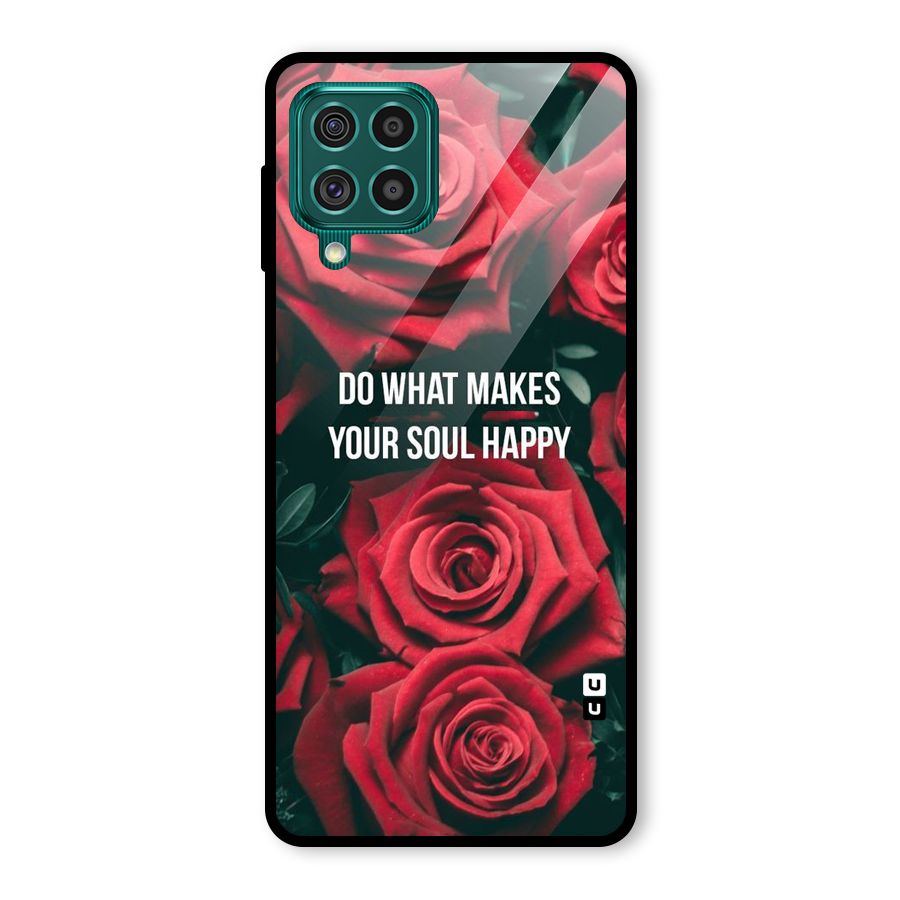 Soul Happy Glass Back Case for Galaxy F62