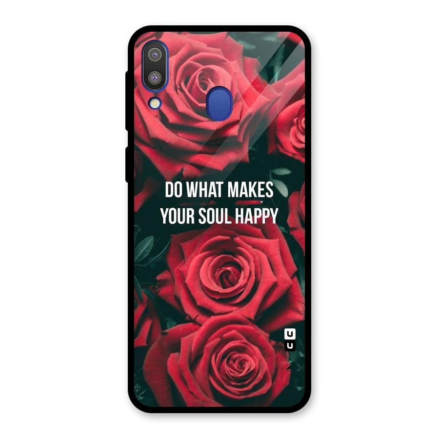 Soul Happy Glass Back Case for Galaxy M20