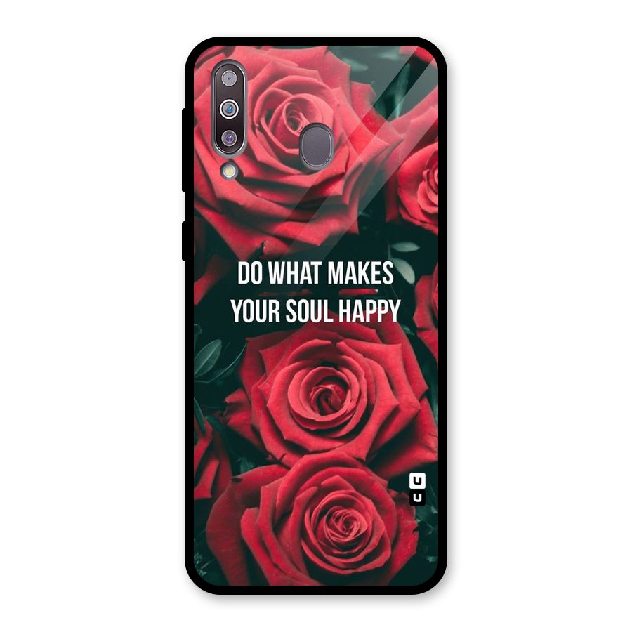 Soul Happy Glass Back Case for Galaxy M30