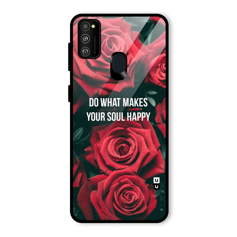 Soul Happy Glass Back Case for Galaxy M30s
