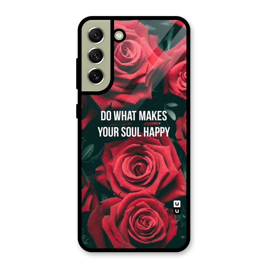 Soul Happy Glass Back Case for Galaxy S21 FE 5G