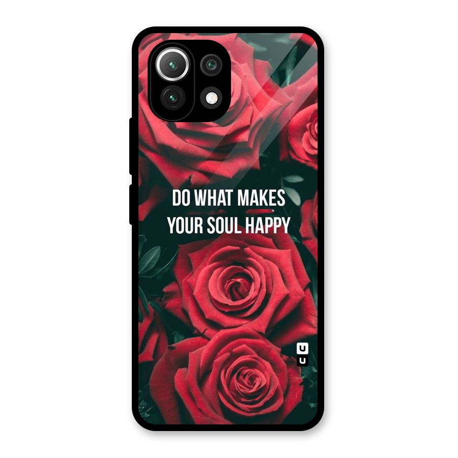Soul Happy Glass Back Case for Mi 11 Lite