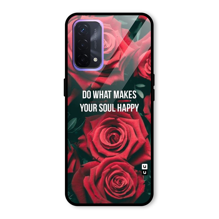 Soul Happy Glass Back Case for Oppo A74 5G