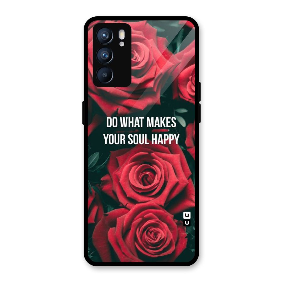 Soul Happy Glass Back Case for Oppo Reno6 5G