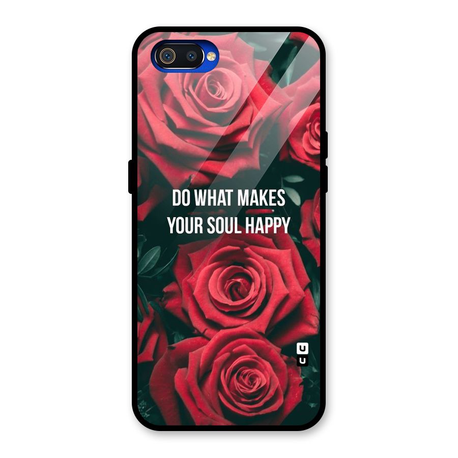 Soul Happy Glass Back Case for Realme C2