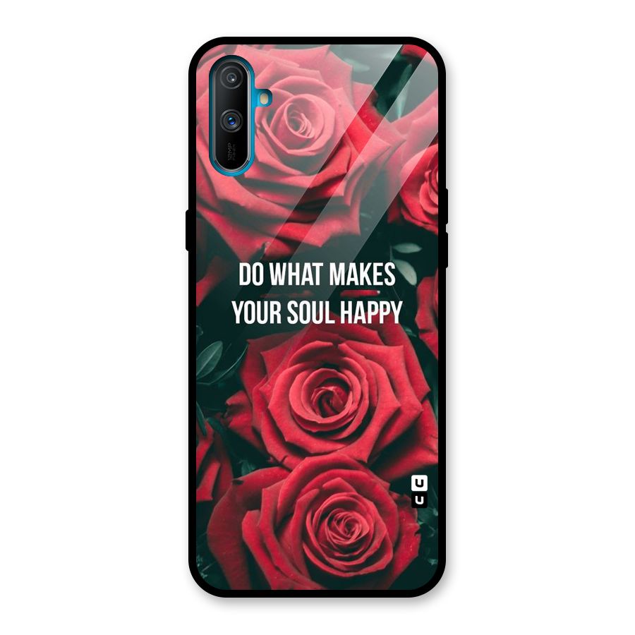 Soul Happy Glass Back Case for Realme C3