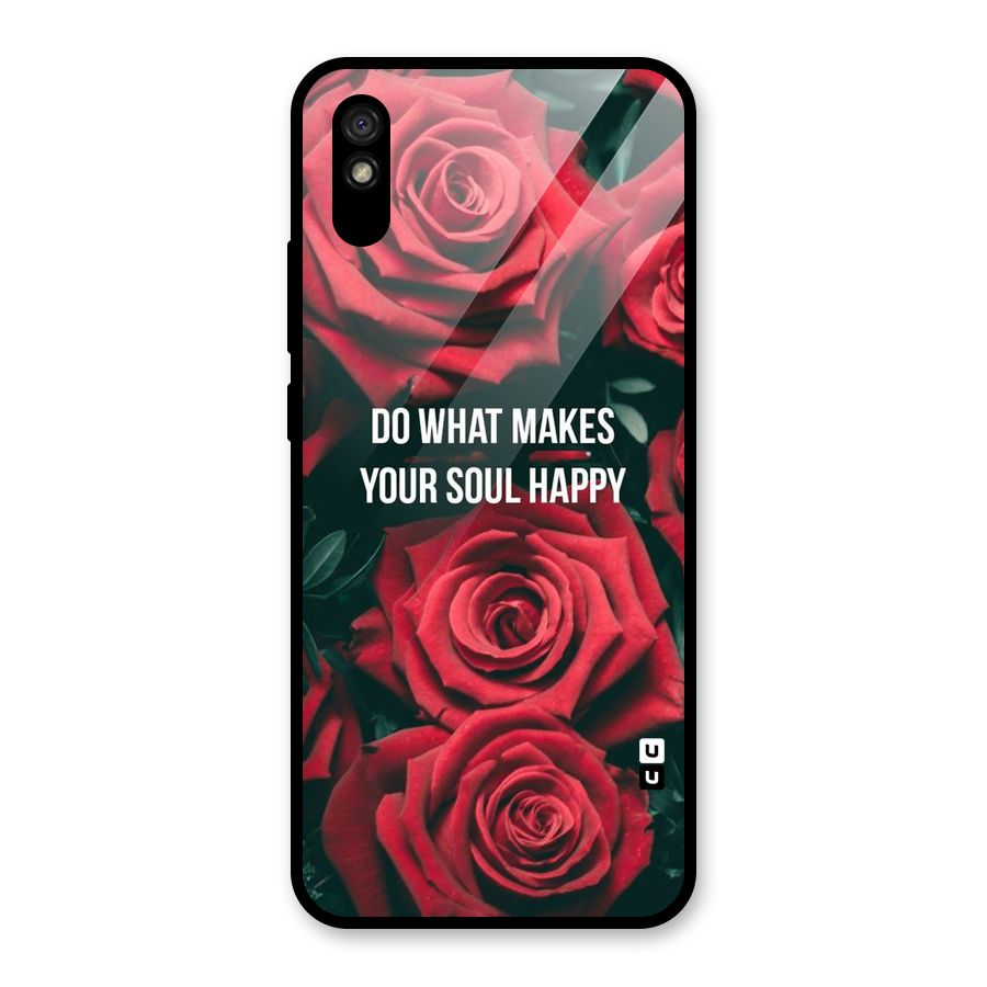 Soul Happy Glass Back Case for Redmi 9i