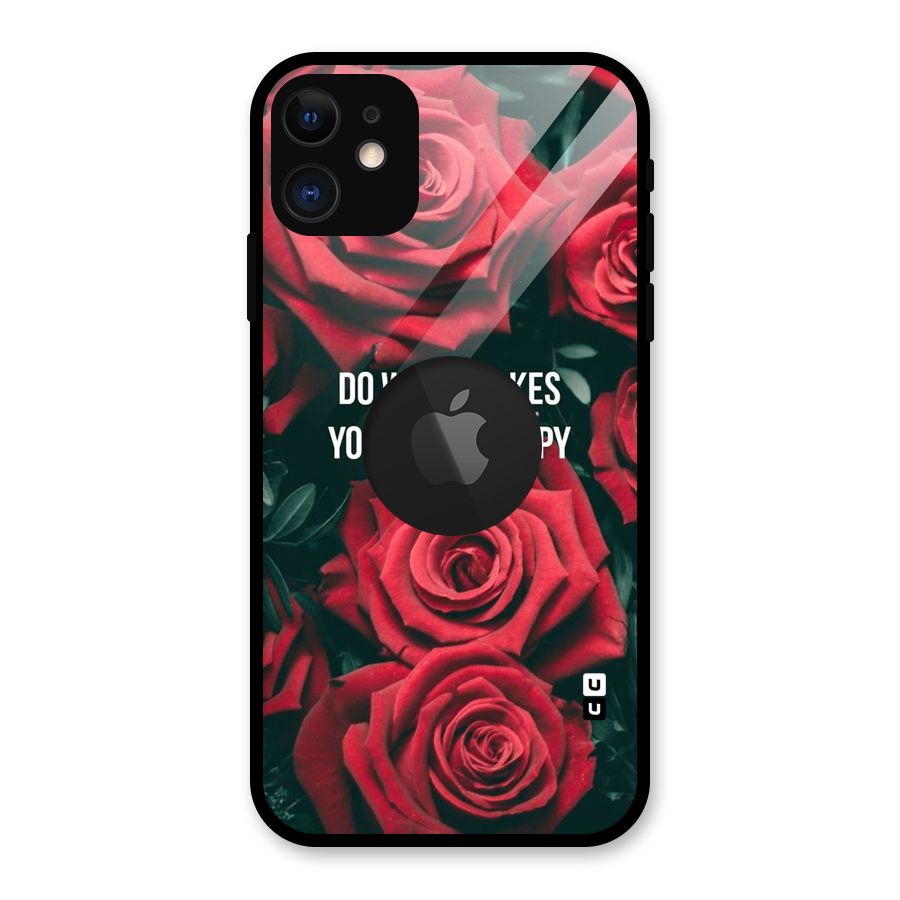 Soul Happy Glass Back Case for iPhone 11 Logo Cut