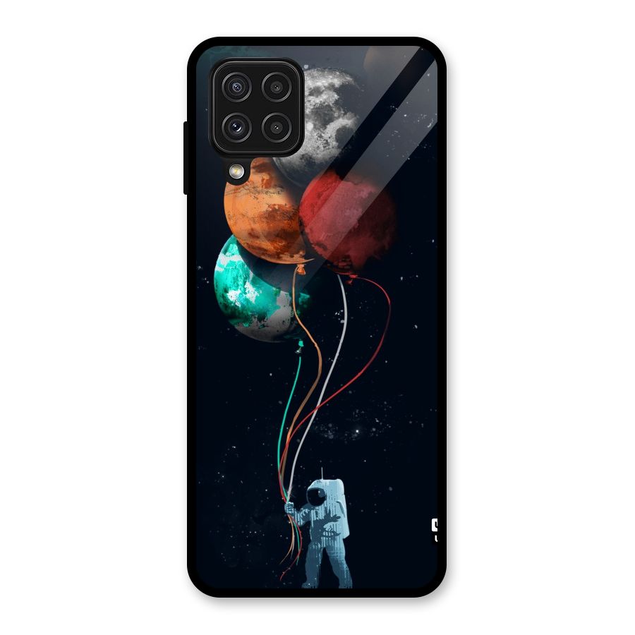 Space Balloons Glass Back Case for Galaxy A22 4G