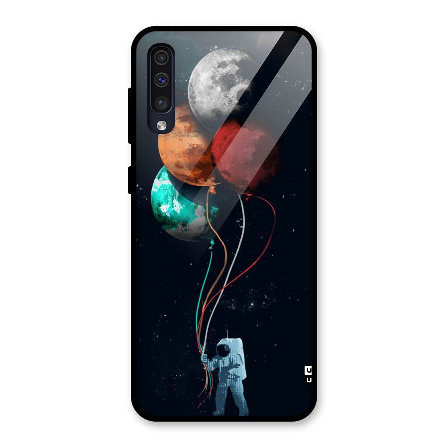 Space Balloons Glass Back Case for Galaxy A50s