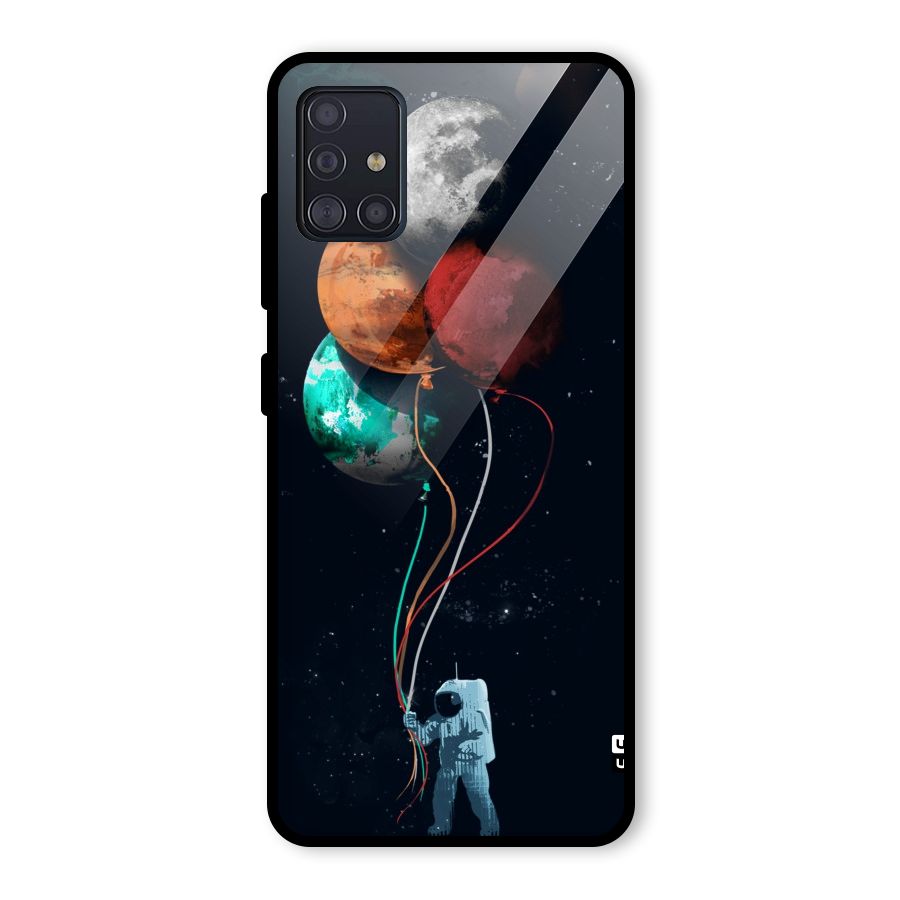 Space Balloons Glass Back Case for Galaxy A51