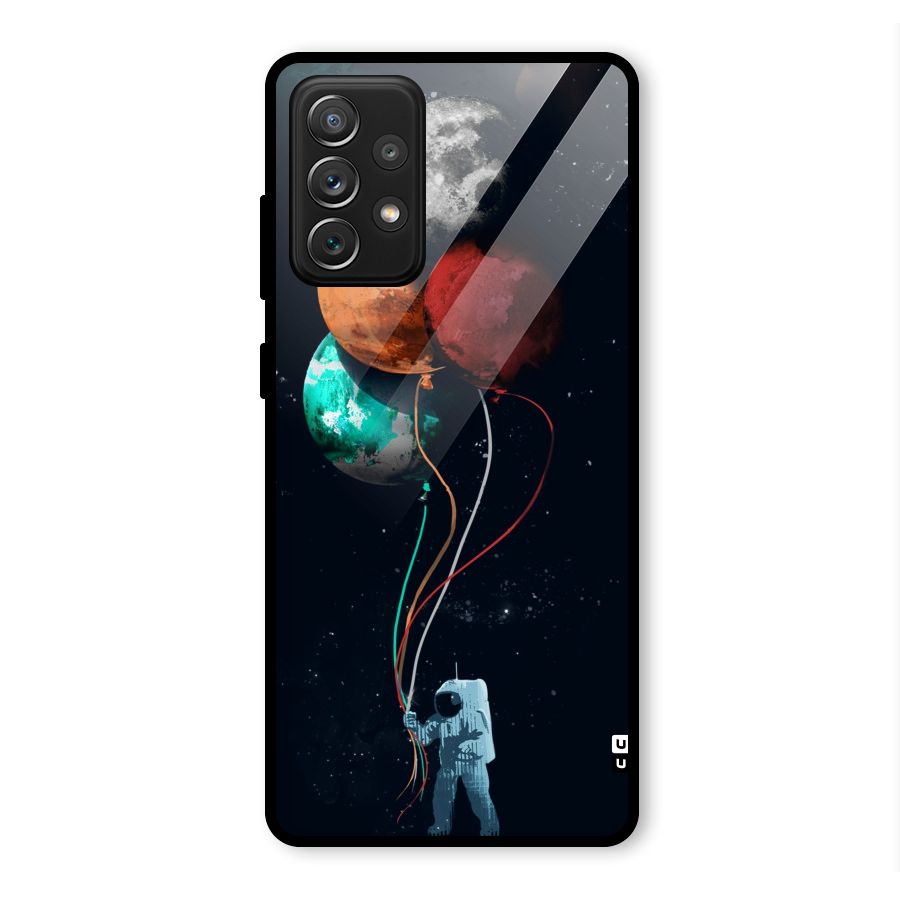 Space Balloons Glass Back Case for Galaxy A72