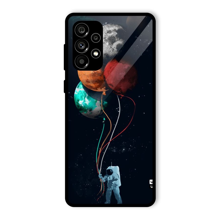 Space Balloons Glass Back Case for Galaxy A73 5G