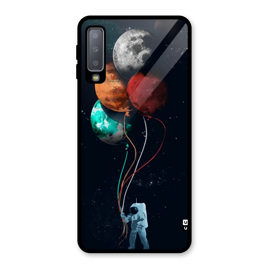 Space Balloons Glass Back Case for Galaxy A7 (2018)