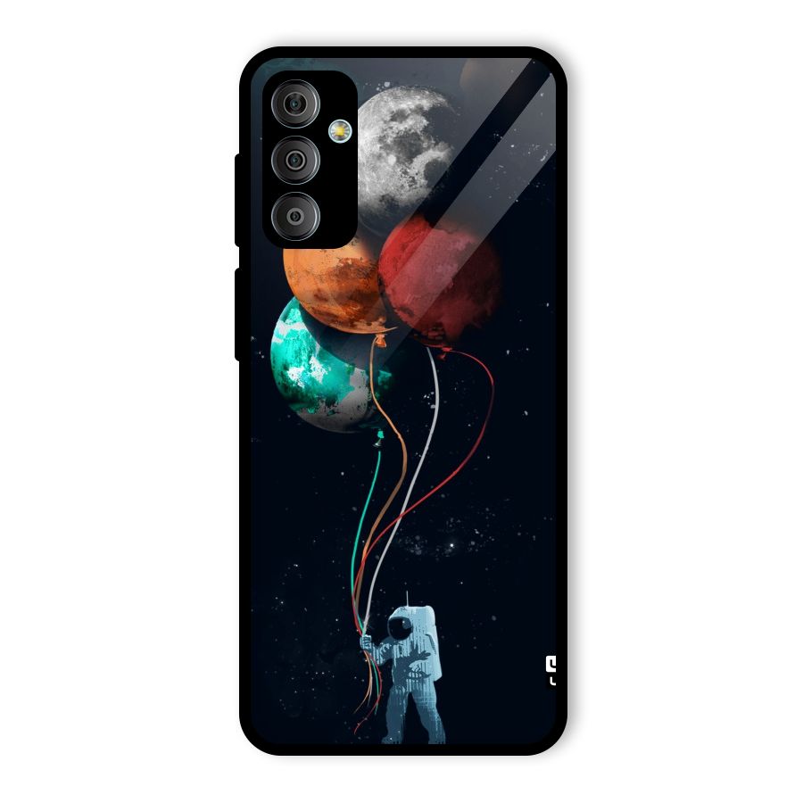 Space Balloons Glass Back Case for Galaxy F23