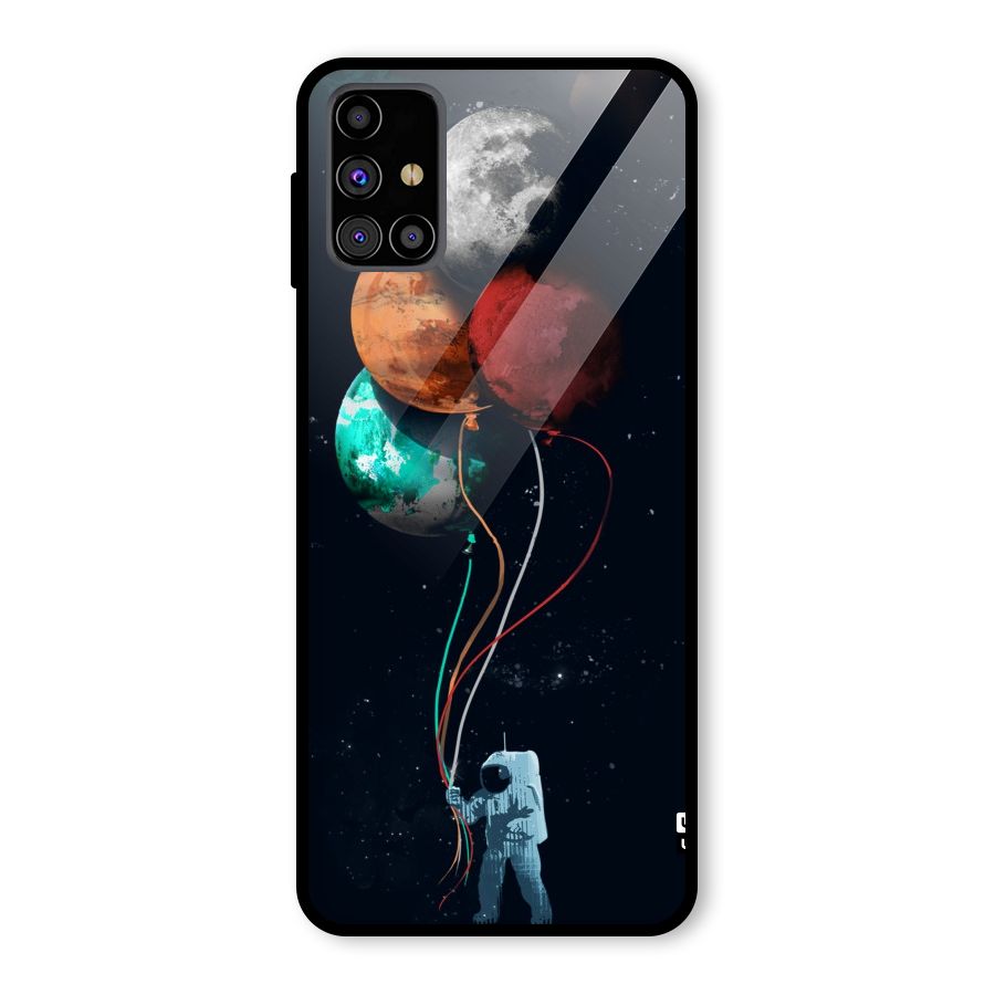Space Balloons Glass Back Case for Galaxy M31s