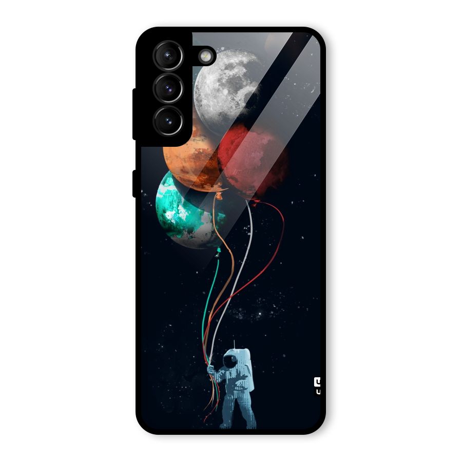 Space Balloons Glass Back Case for Galaxy S21 Plus