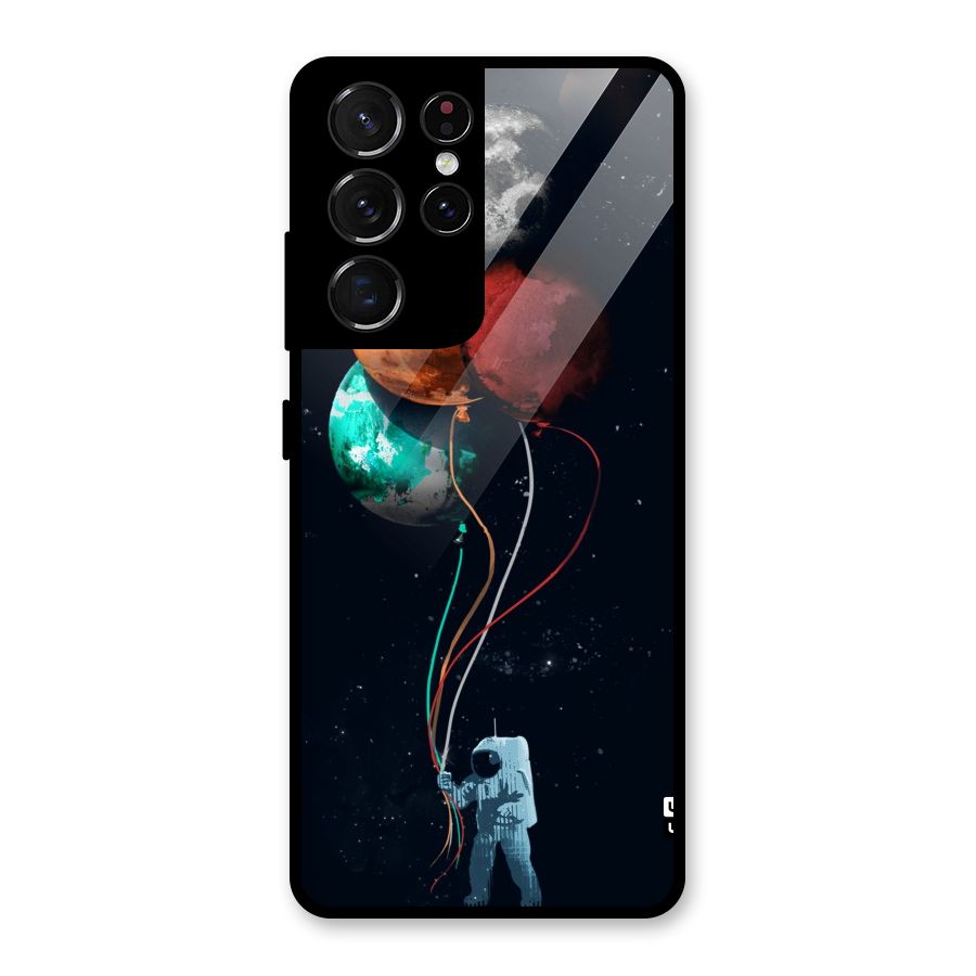Space Balloons Glass Back Case for Galaxy S21 Ultra 5G