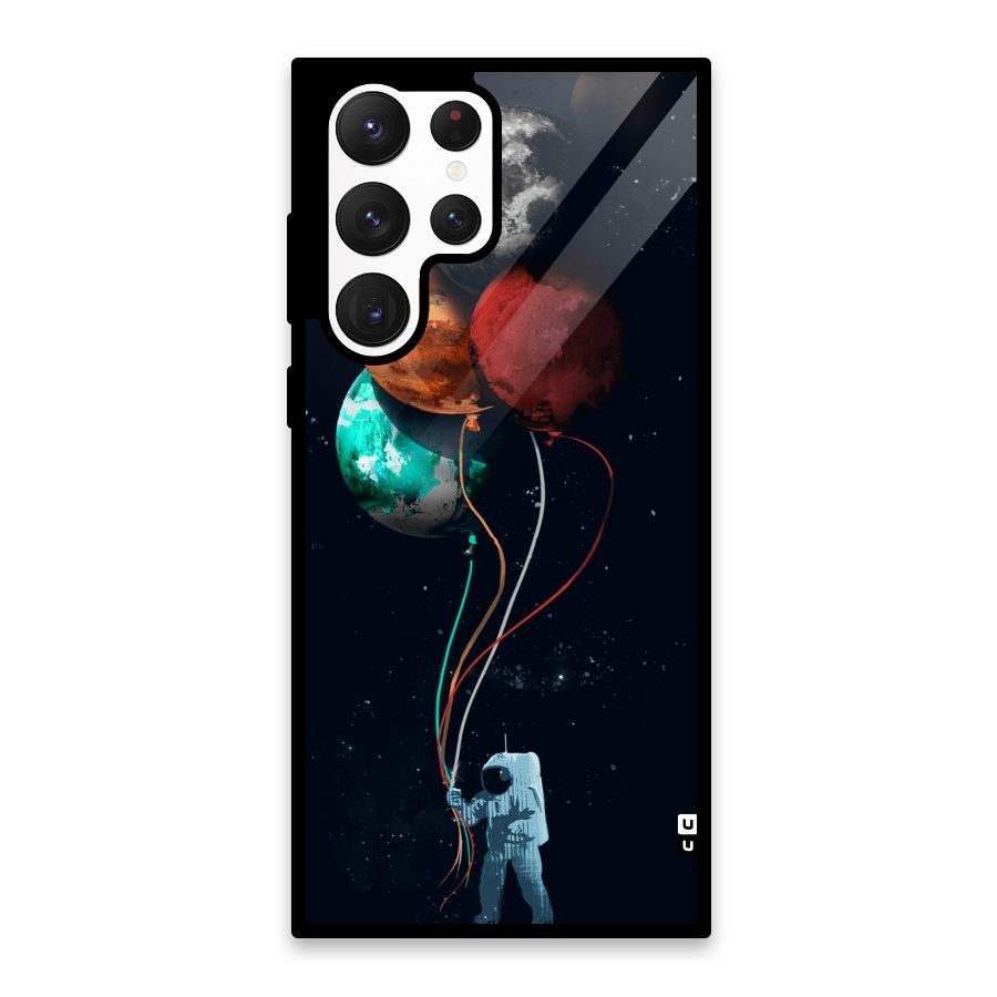 Space Balloons Glass Back Case for Galaxy S22 Ultra 5G