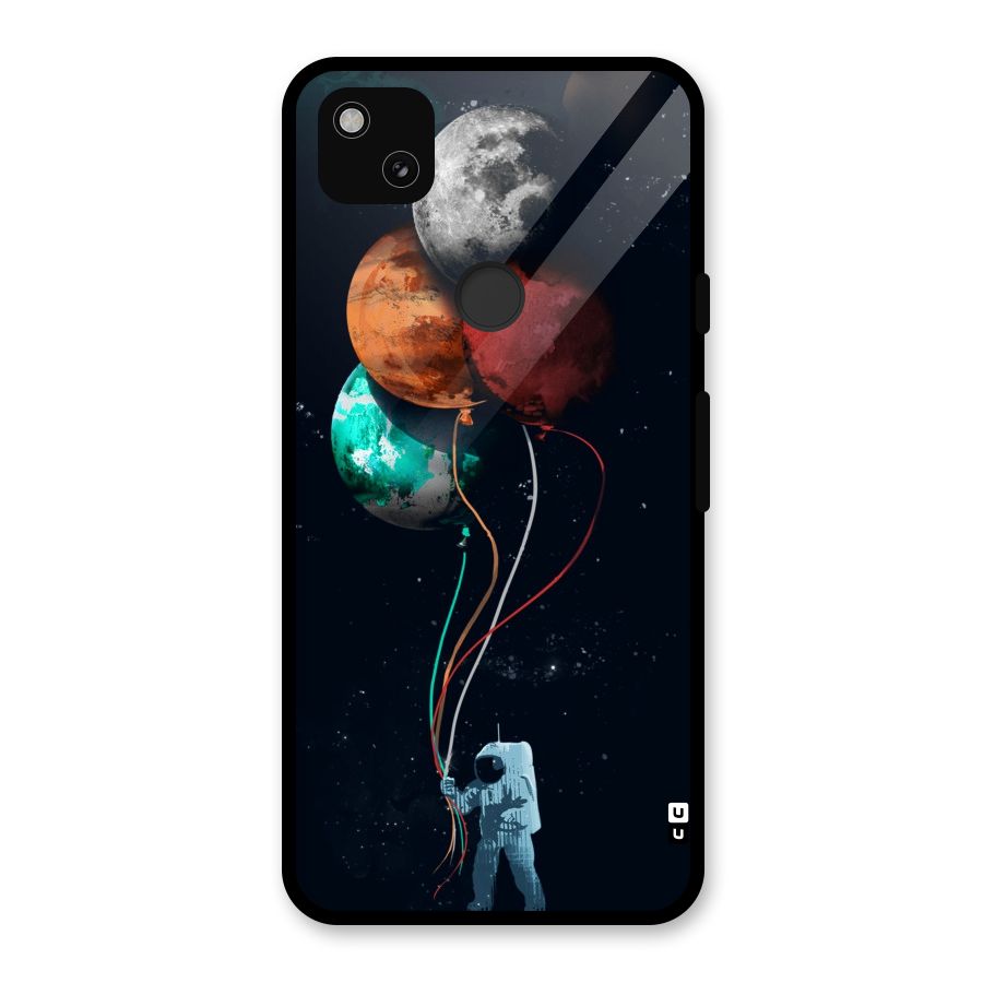 Space Balloons Glass Back Case for Google Pixel 4a