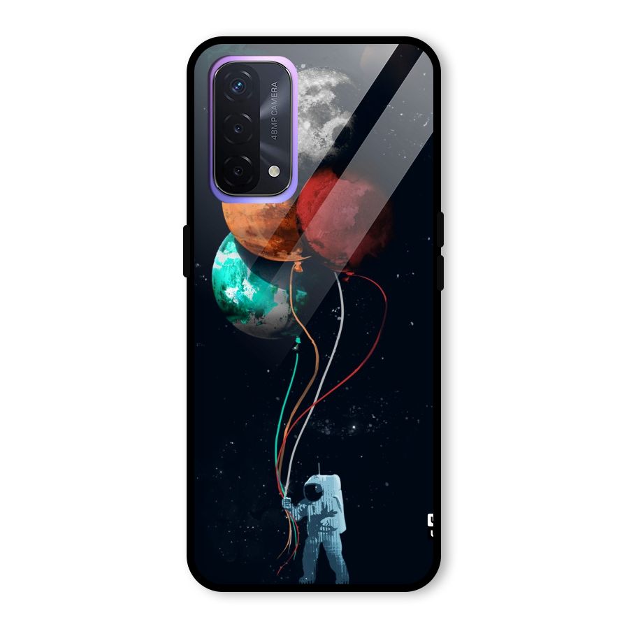 Space Balloons Glass Back Case for Oppo A74 5G
