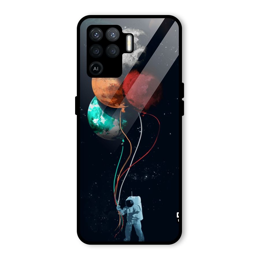 Space Balloons Glass Back Case for Oppo F19 Pro
