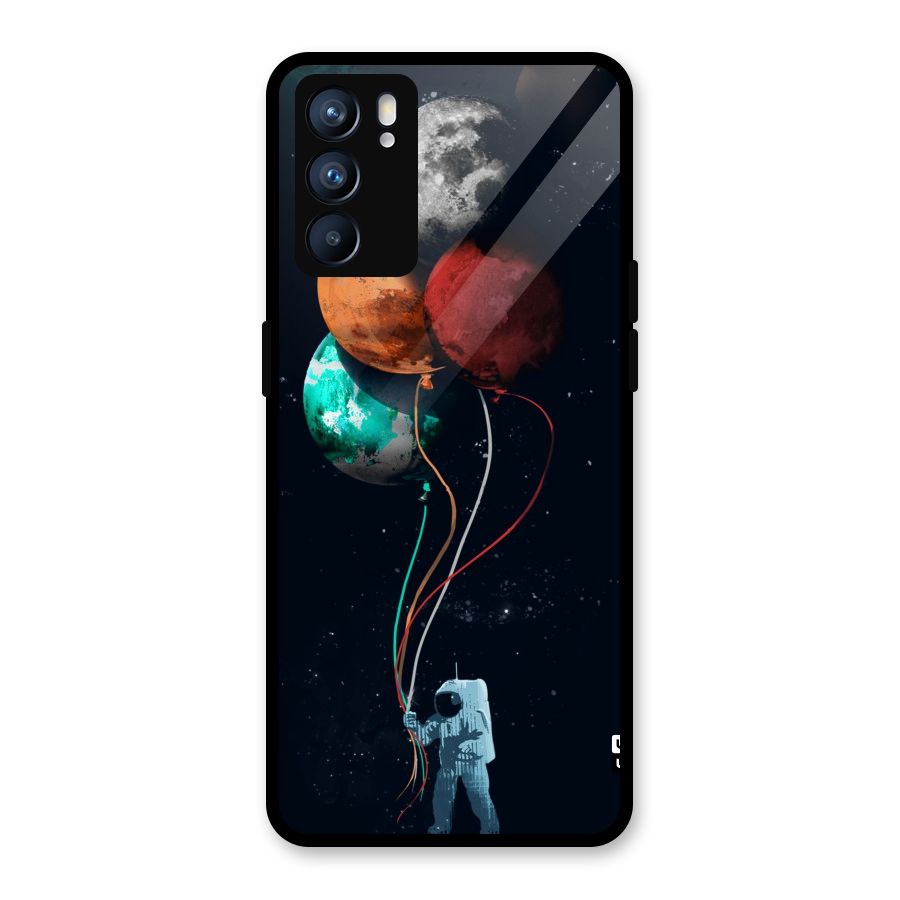 Space Balloons Glass Back Case for Oppo Reno6 5G