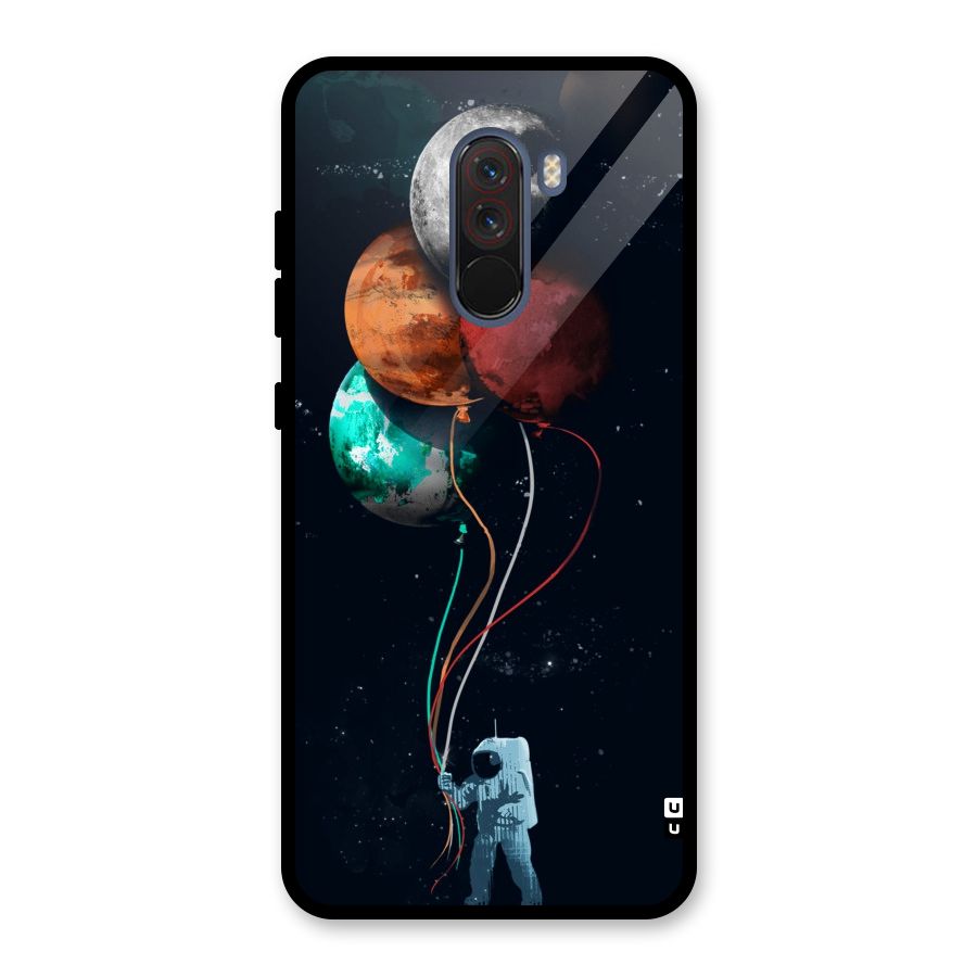 Space Balloons Glass Back Case for Poco F1
