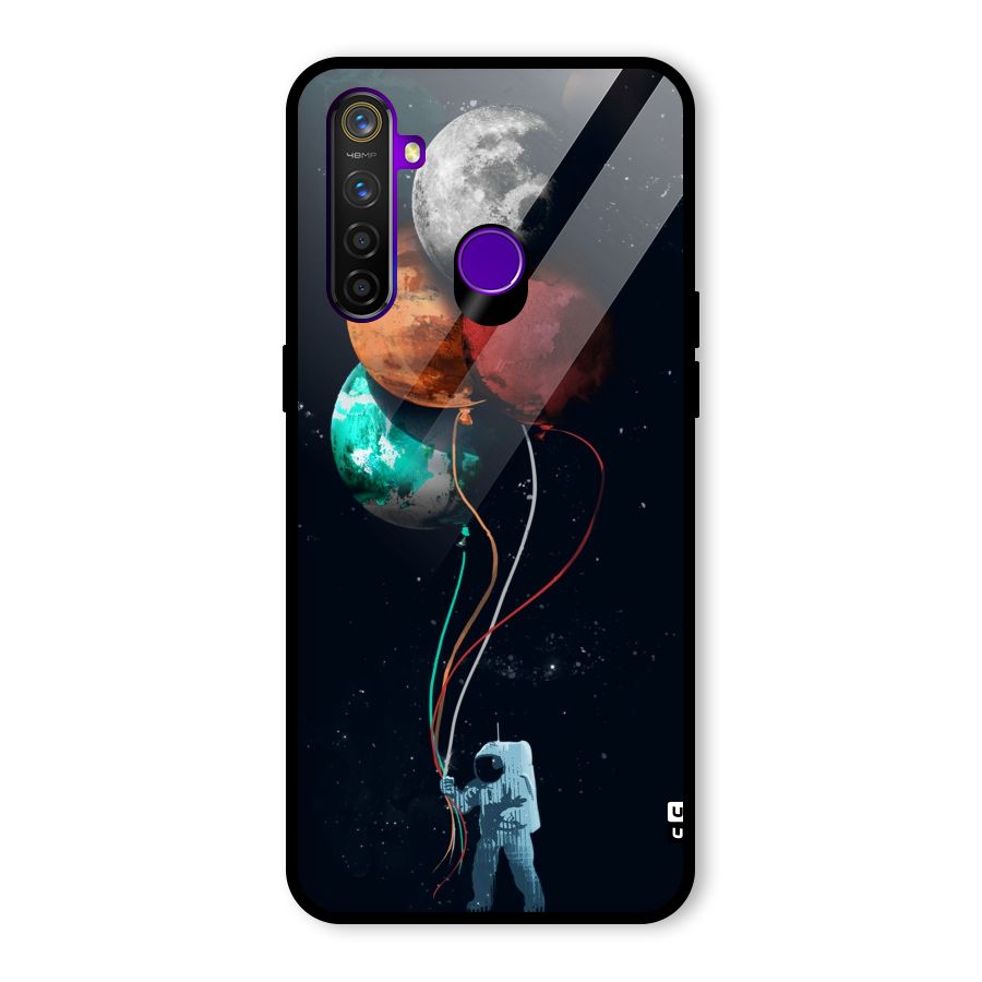 Space Balloons Glass Back Case for Realme 5 Pro