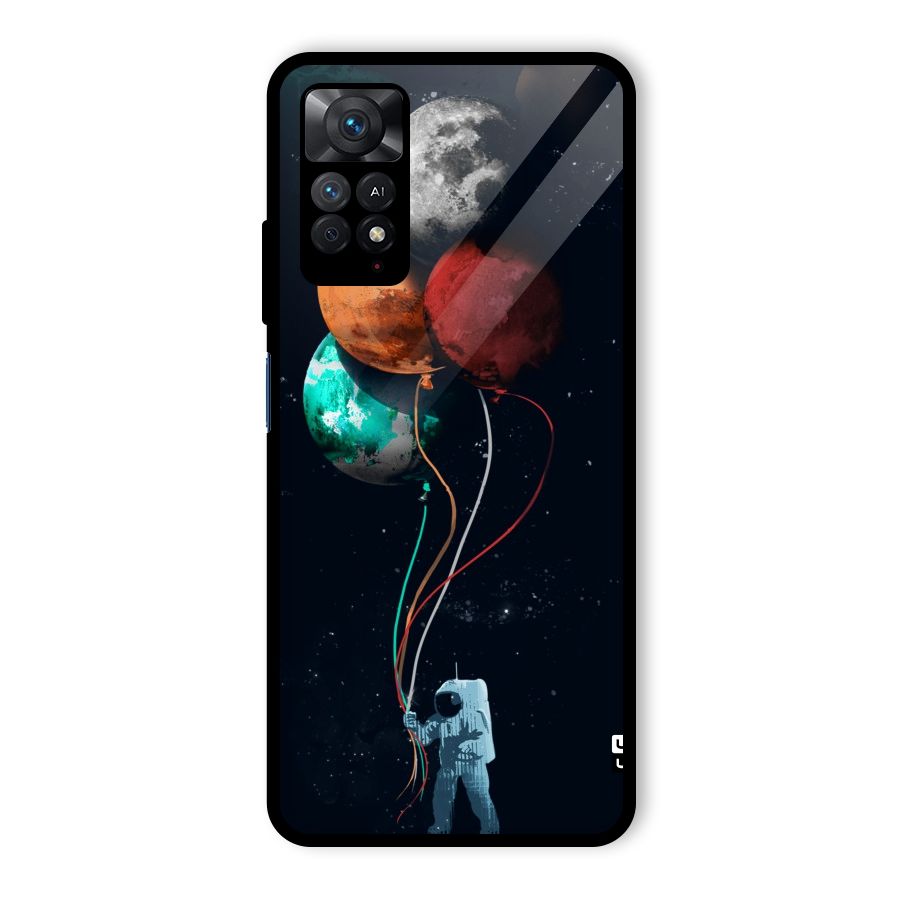 Space Balloons Glass Back Case for Redmi Note 11 Pro