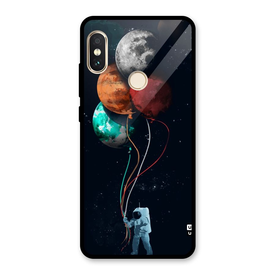 Space Balloons Glass Back Case for Redmi Note 5 Pro