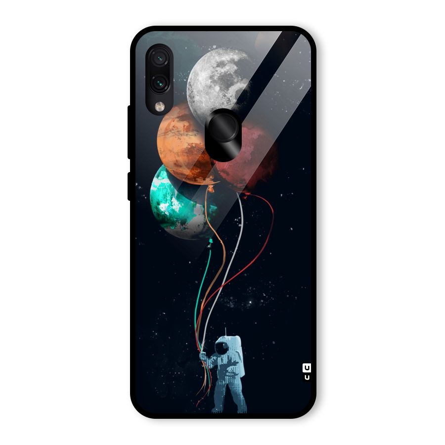 Space Balloons Glass Back Case for Redmi Note 7 Pro