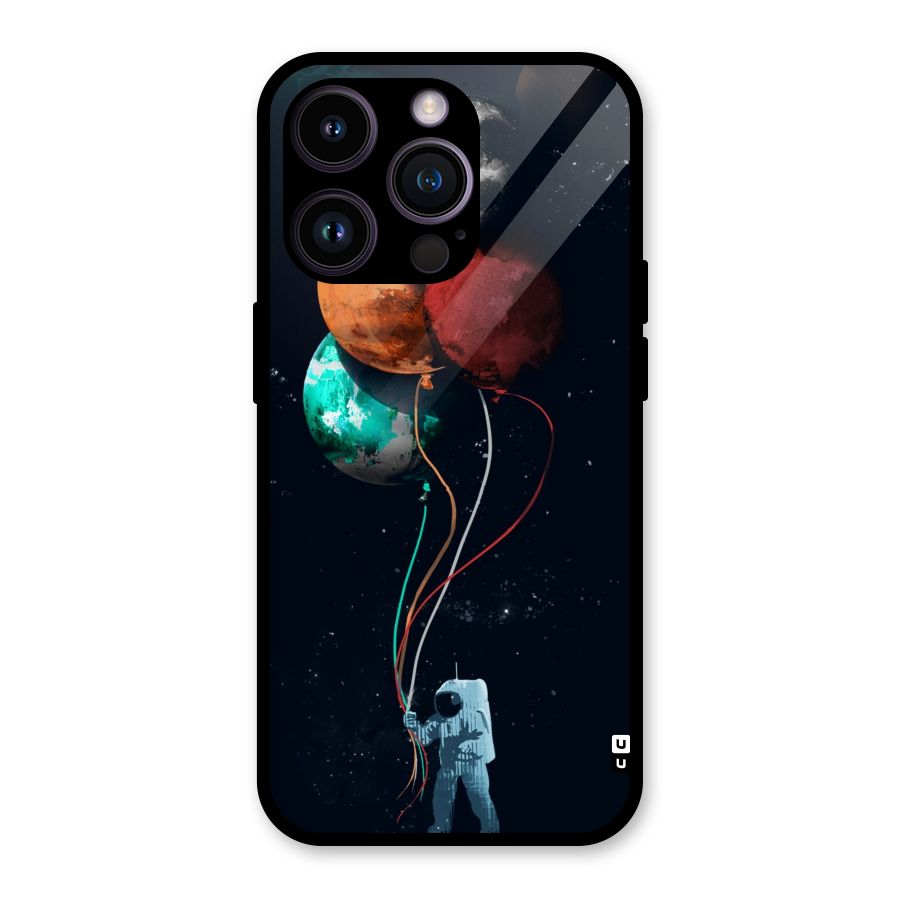 Space Balloons Glass Back Case for iPhone 14 Pro