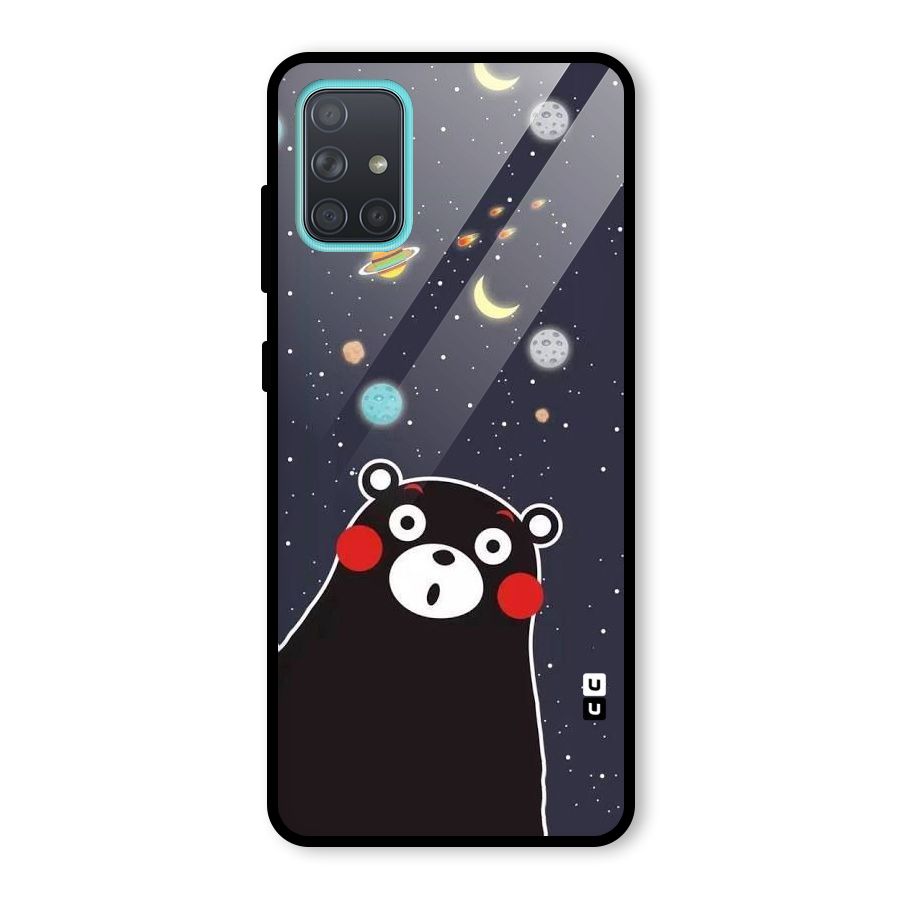 Space Bear Glass Back Case for Galaxy A71
