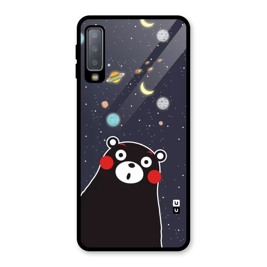 Space Bear Glass Back Case for Galaxy A7 (2018)
