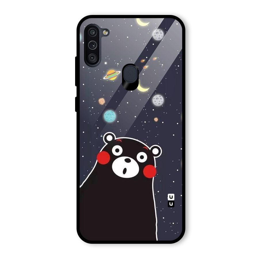 Space Bear Glass Back Case for Galaxy M11