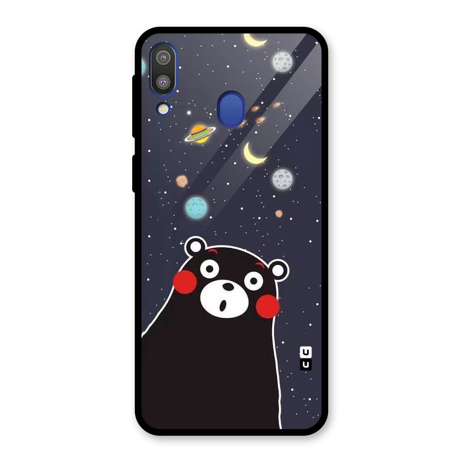 Space Bear Glass Back Case for Galaxy M20