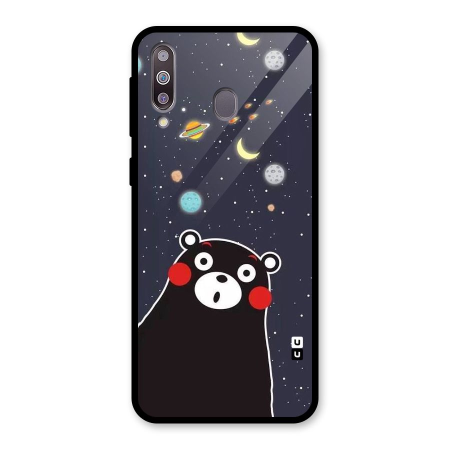 Space Bear Glass Back Case for Galaxy M30