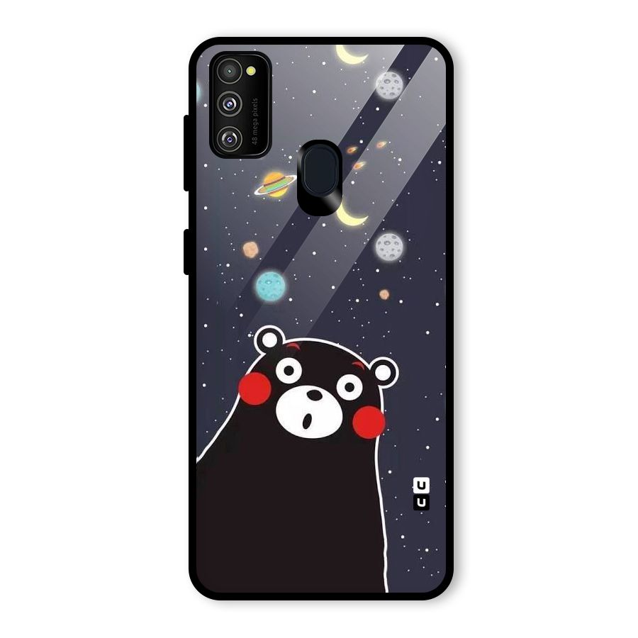 Space Bear Glass Back Case for Galaxy M30s