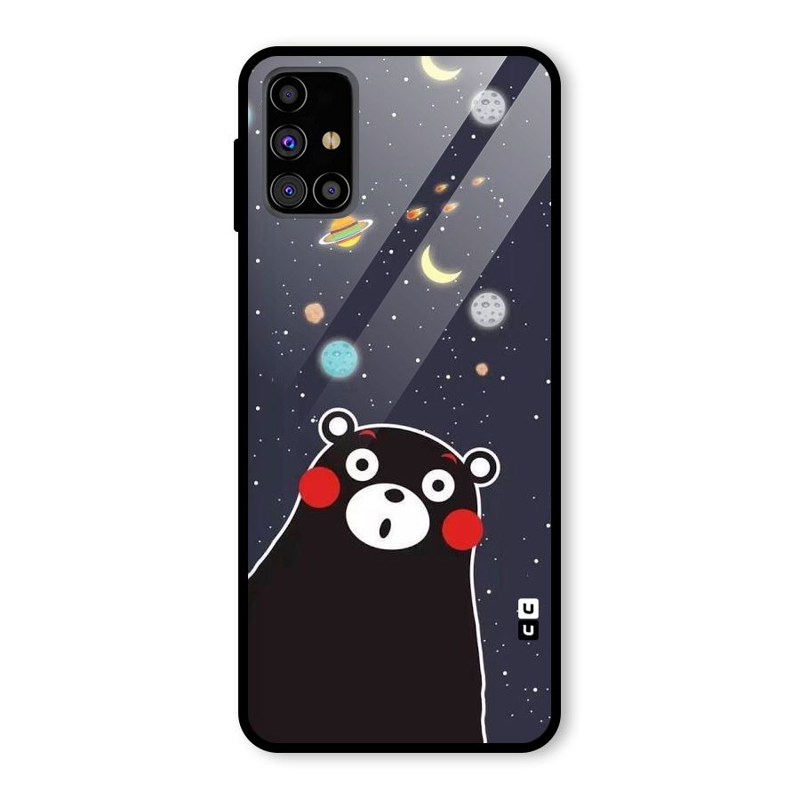 Space Bear Glass Back Case for Galaxy M31s