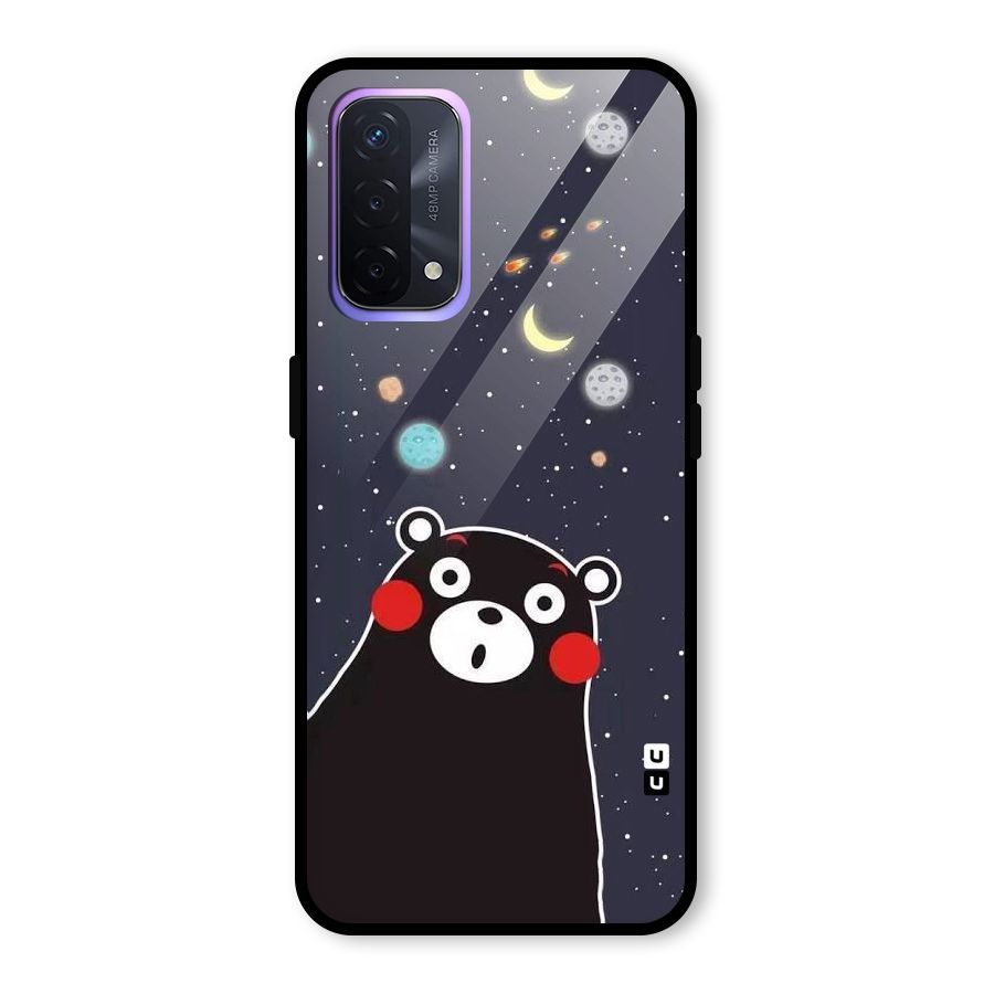 Space Bear Glass Back Case for Oppo A74 5G