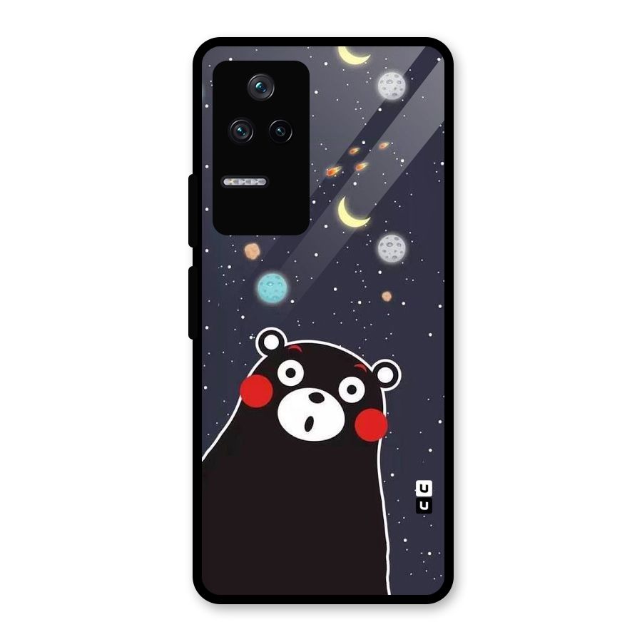 Space Bear Glass Back Case for Poco F4 5G