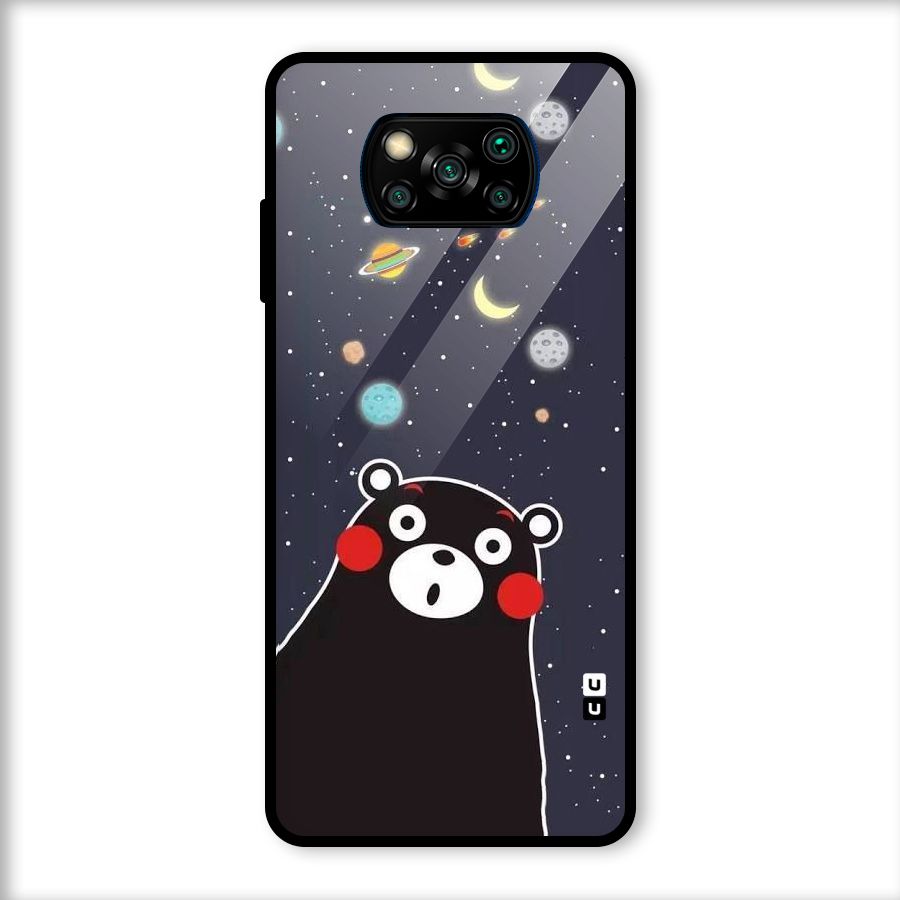 Space Bear Glass Back Case for Poco X3