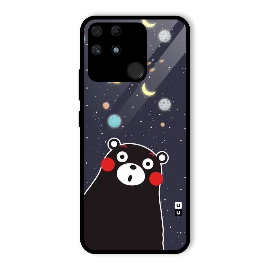 Space Bear Glass Back Case for Realme Narzo 50A