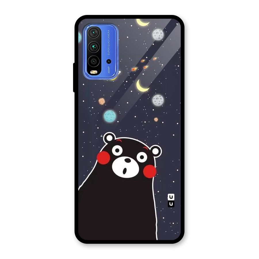 Space Bear Glass Back Case for Redmi 9 Power