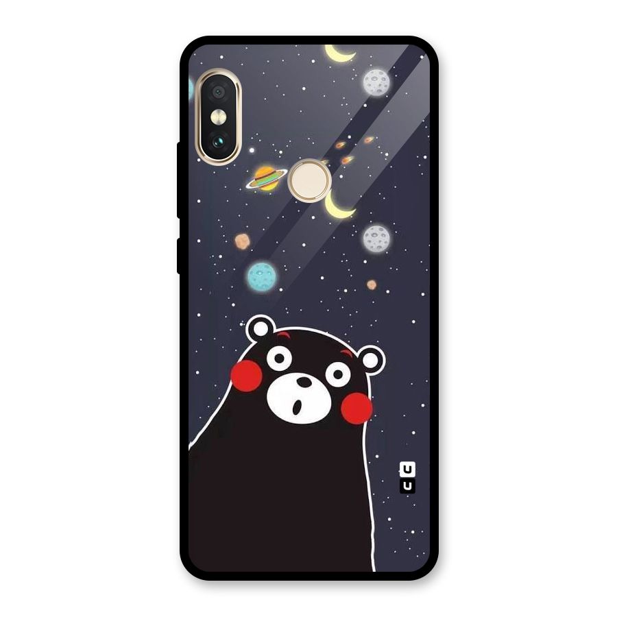 Space Bear Glass Back Case for Redmi Note 5 Pro